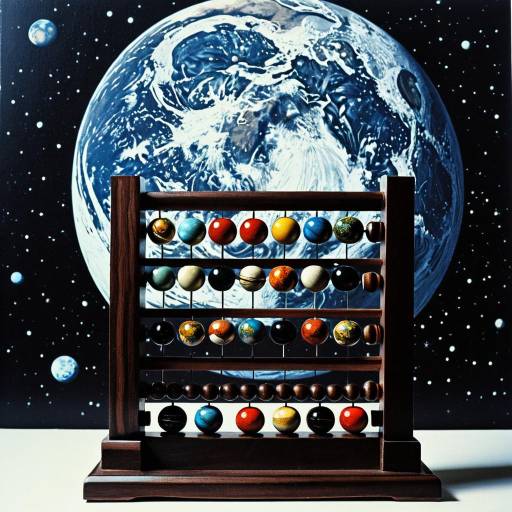 Planetary Abacus with Earth Backdrop