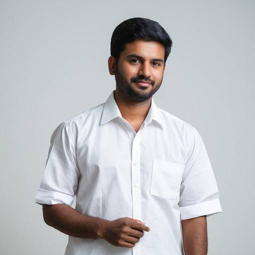 Young Man in White Traditional Shirt