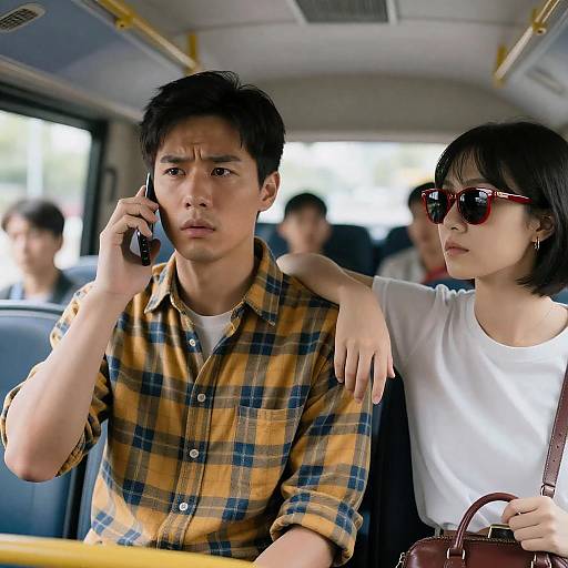 Intimate Bus Conversation: A Captured Moment