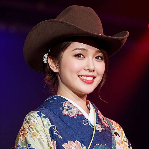 Photorealistic Woman in Kimono on Stage