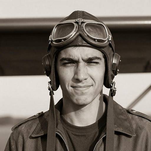 Vintage Aviator Portrait in Sepia Tone