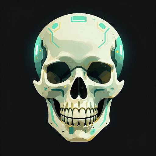 Futuristic Cyber Skull Illustration