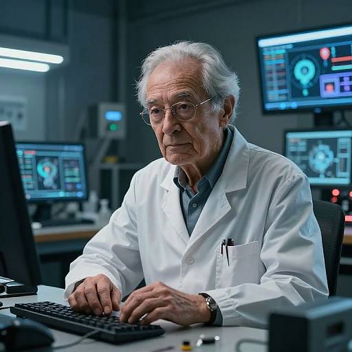 Photorealistic Elderly Scientist Portrait