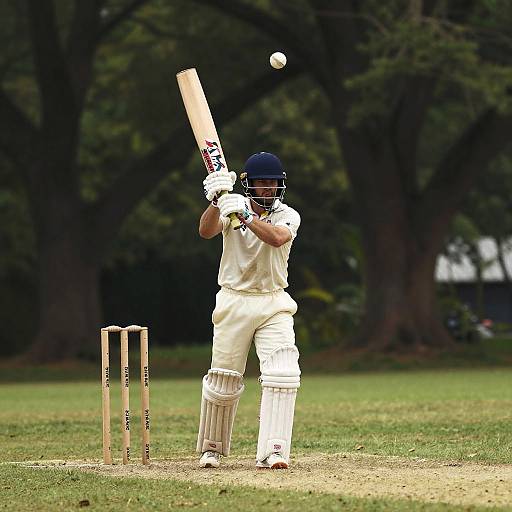 Vintage Cricket Match in Traditional Setting
