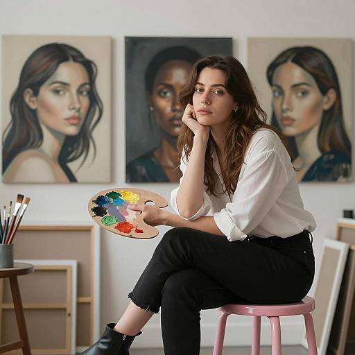 Artistic Woman in Studio Setting