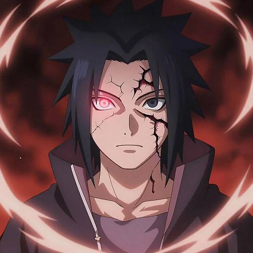 Sasuke Portrait with Curse Mark Glow