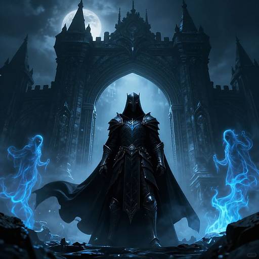 Mysterious Dark Knight Fantasy Art