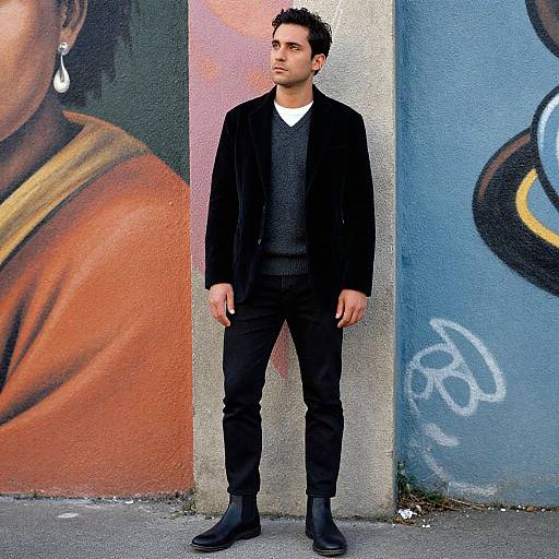 Contemplative Man in Urban Fashion