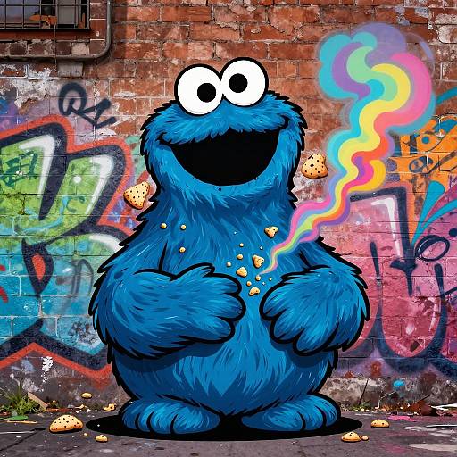 Cookie Monster Bong Urban Graffiti Art