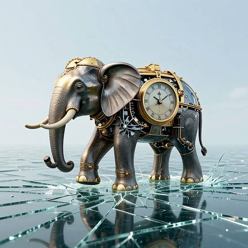 Clockwork Elephant Mending Glass Ocean