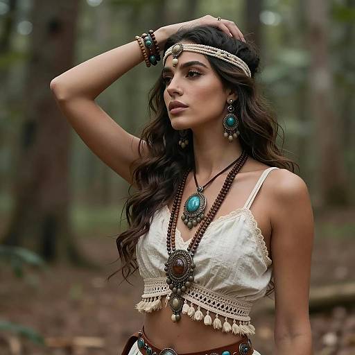 Bohemian Elegance in a Forest Setting