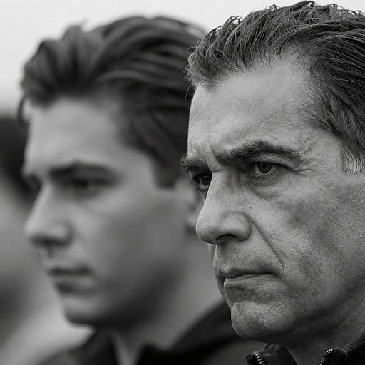 Intense Black and White Portrait of Companions