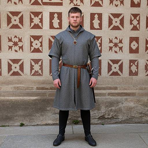 Medieval Man in Short Sleeve Coat