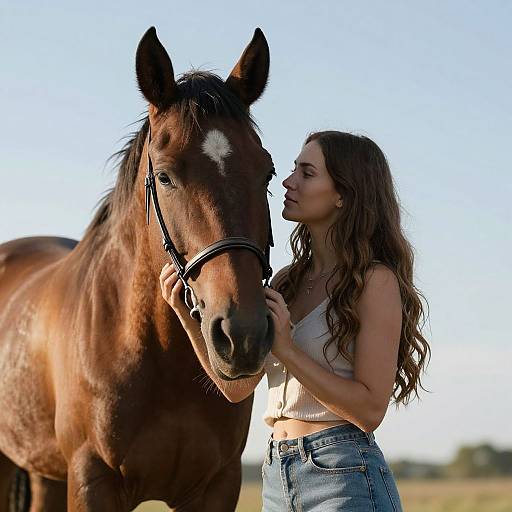 Woman and Horse Bonding Serenity