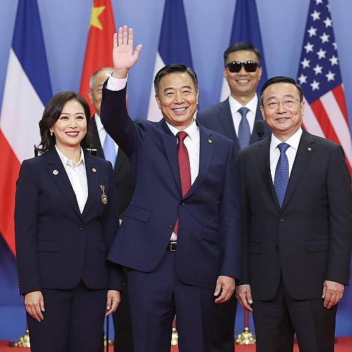 Dynamic Stage Scene with Patriotic Vibes