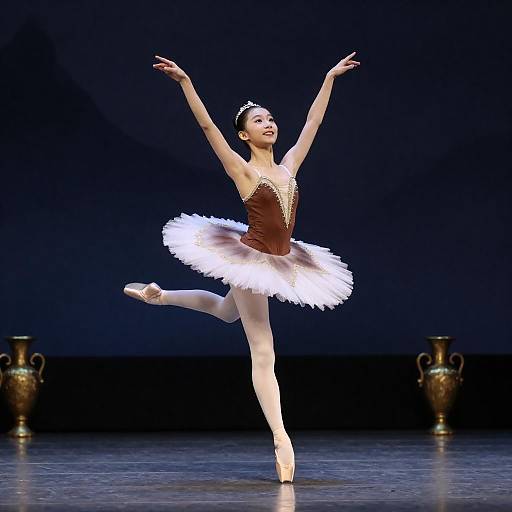 Graceful Young Ballerina Mid-Jump