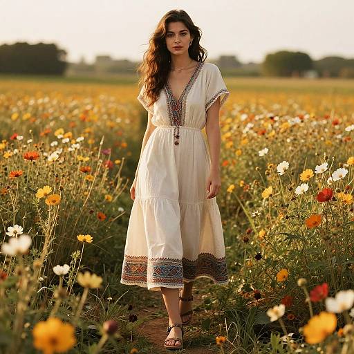 Boho Chic in Golden Hour Field
