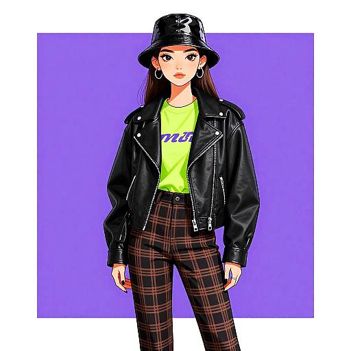 Urban Chic Woman in Leather Jacket