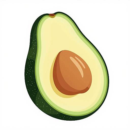 Surreal Art Deco Avocado Illustration