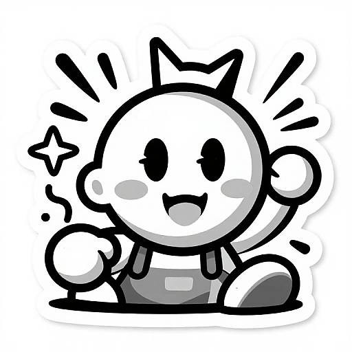 Monochrome Explosive Cartoon Sticker