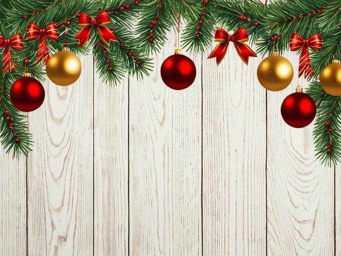 Elegant Christmas Wallpaper with Garland Design