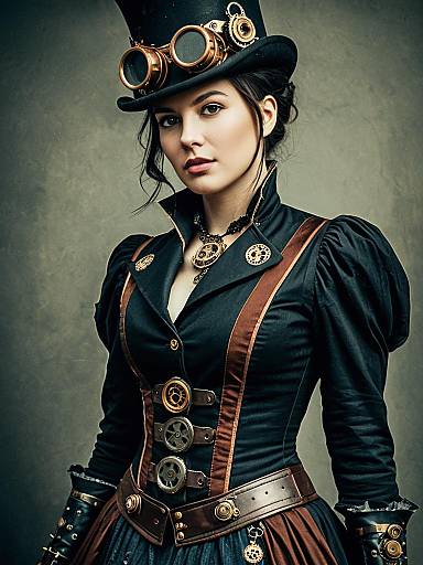 Steampunk Lady Editorial Waist-Up Portrait