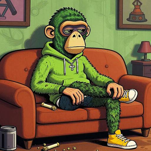 Chill Bored Ape with Weed Vibes
