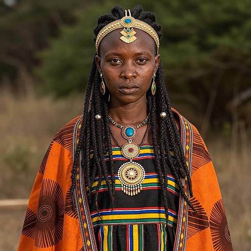 African Woman in Traditional Xhosa Attire