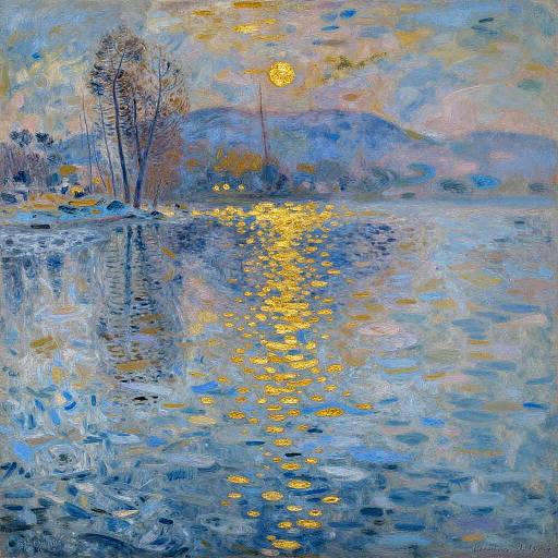 Enchanting Frozen Lake by Monet