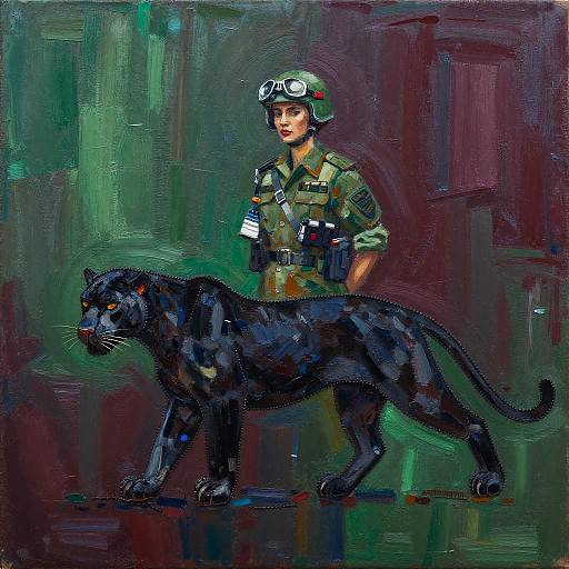 Abstract Colorful Oil Painting of Woman