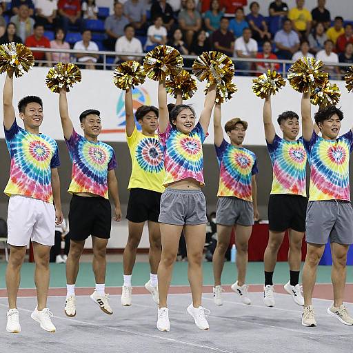 Vibrant Cheerleading Team in Action