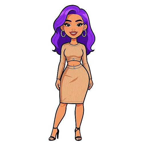 Smiling Woman in Chic Knit Dress