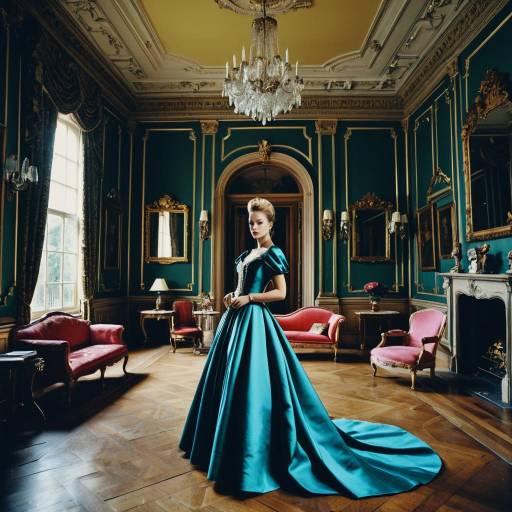 Glamorous Woman in Vintage Mansion