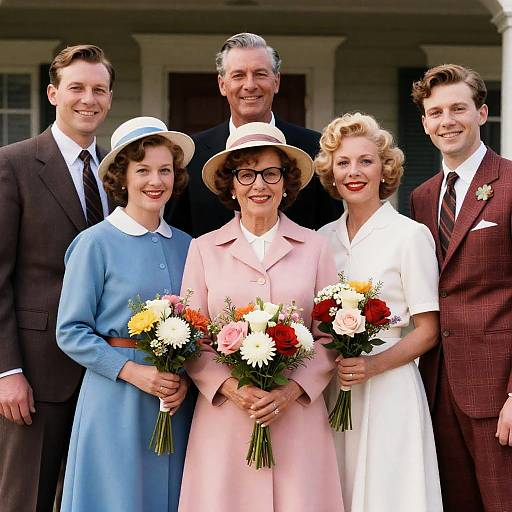 Charming 1950s Family Portrait in Color