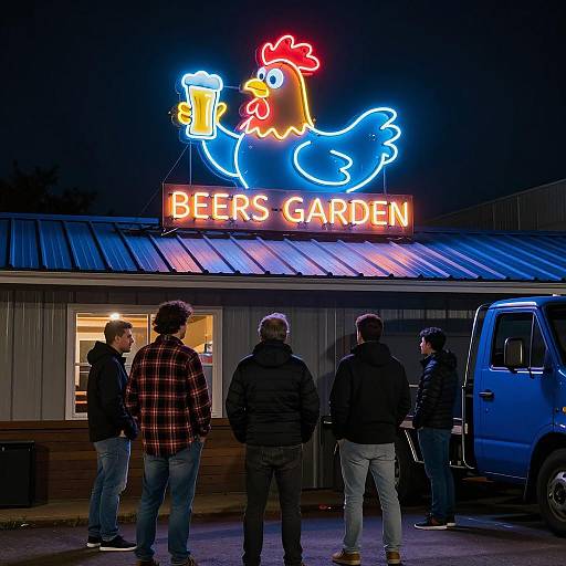 Vibrant Neon Nightlife Scene