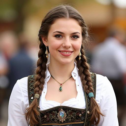 Realistic Oktoberfest Girl with Braids