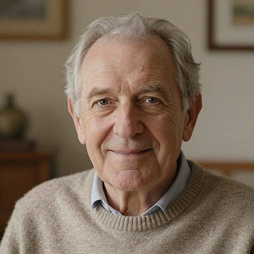 Warm Portrait of Wise Elderly Man