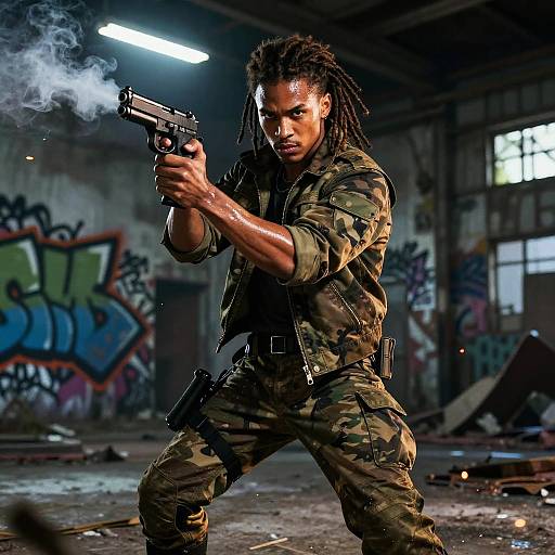 Cinematic Urban Warrior Action Scene