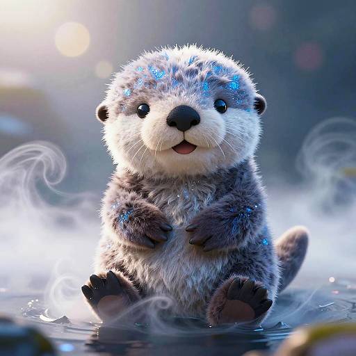 Playful Shimmering Fumo Sea Otter Plush