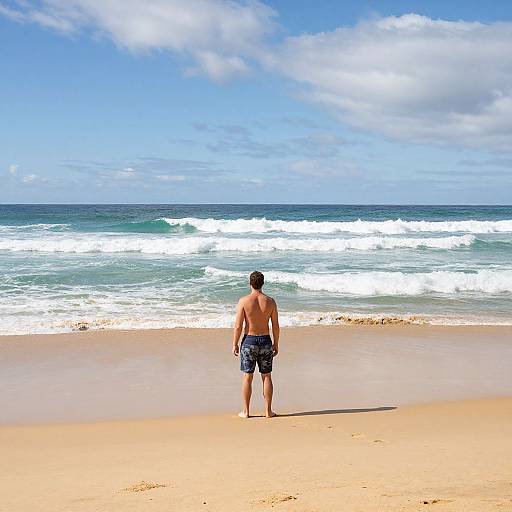 Solitary Man on Sunny Whitehaven Beach