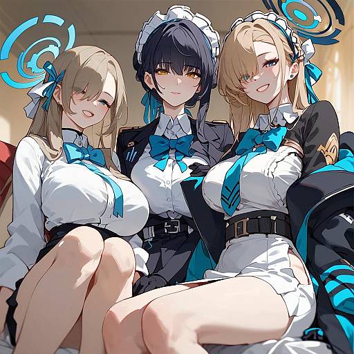 Three Mature Models from Blue Archive