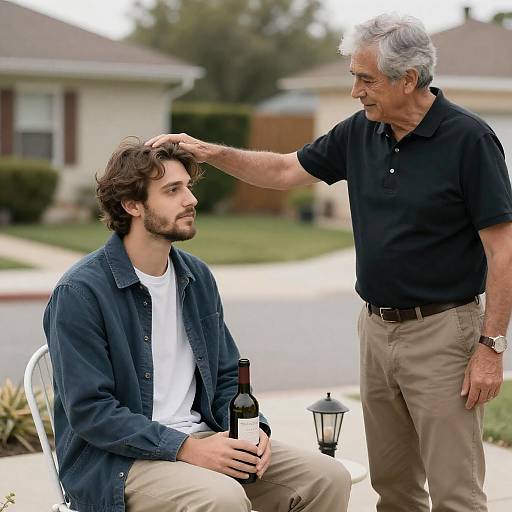 Intimate Moment Between Two Men Outdoors