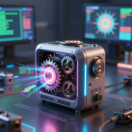 Sleek AI Generator in Digital Workspace