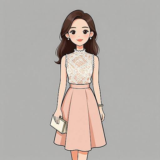 Smiling Woman in Pastel Elegant Outfit