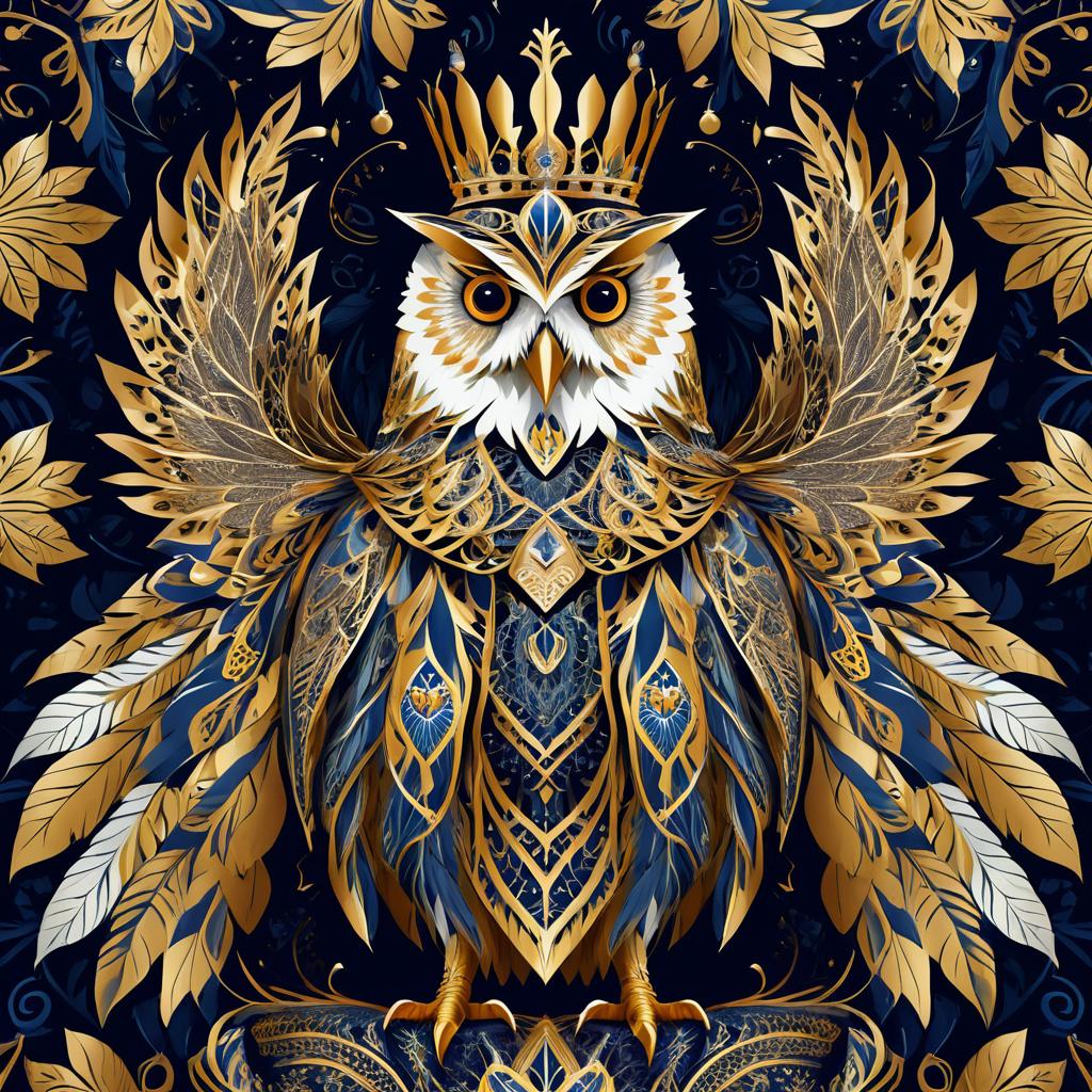 Regal Owl King in Majestic Robes