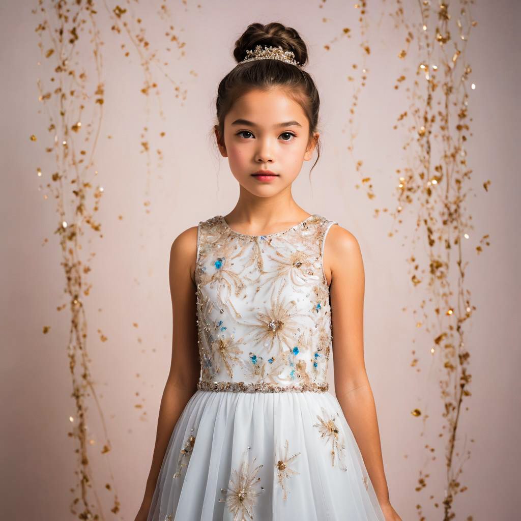 Whimsical Teen in Elegant Beadwork Dress