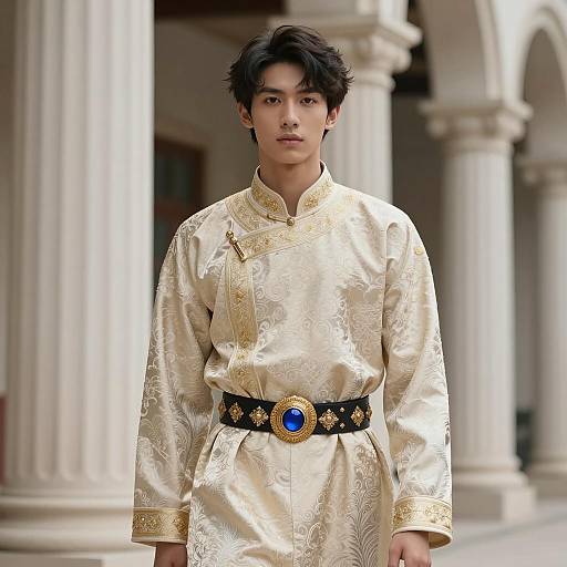 Regal Young Man in Elegant Attire