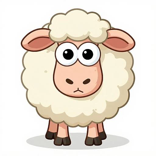 Retro Cartoon Sheep Illustration
