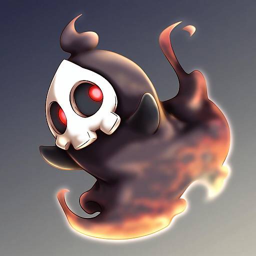 Illustration of Duskull, pokemon in the style of Kobamiso (kobalt)