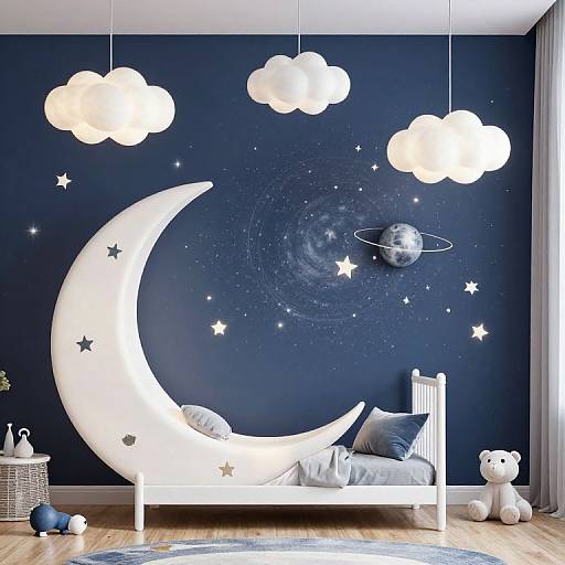 Whimsical Space-Themed Baby Room